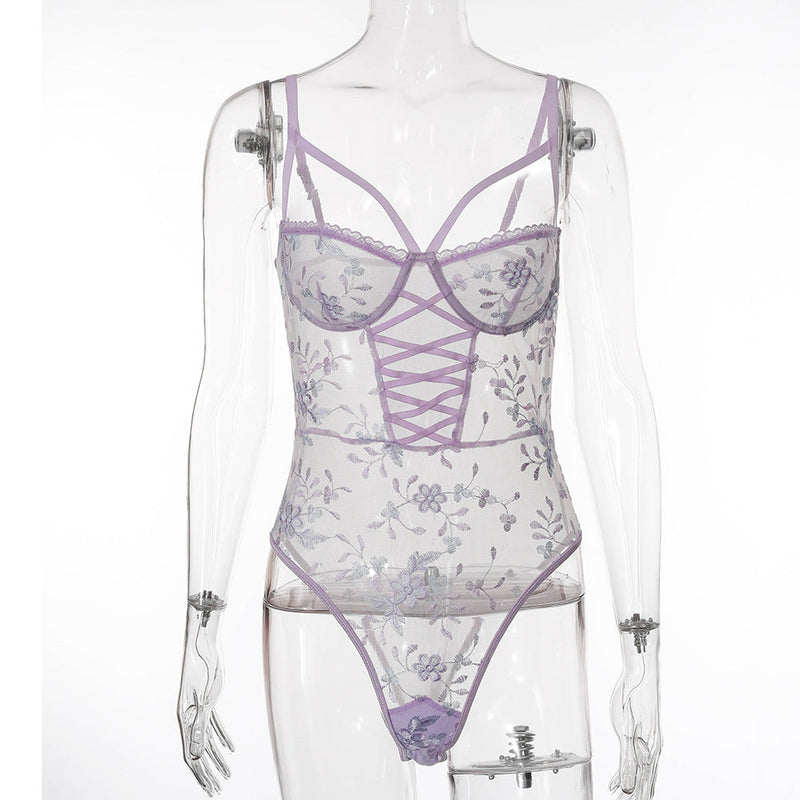 Embroidered body shaper