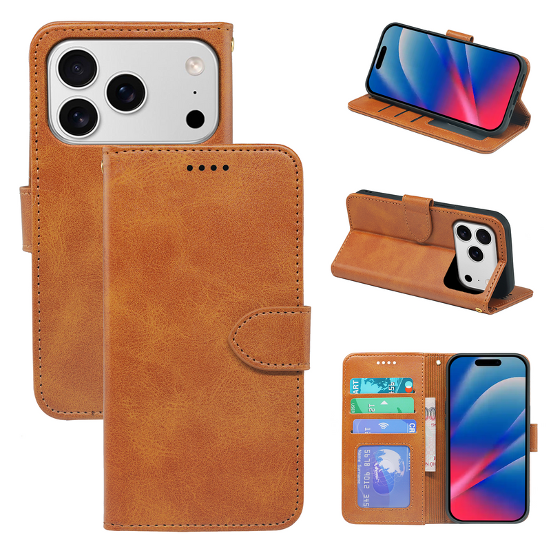 iPhone 18/17 Series Book Flip Case Leather Wallet