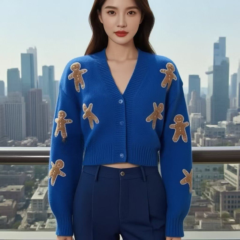 Short Coat Knitted Cardigan Women's Sweater
