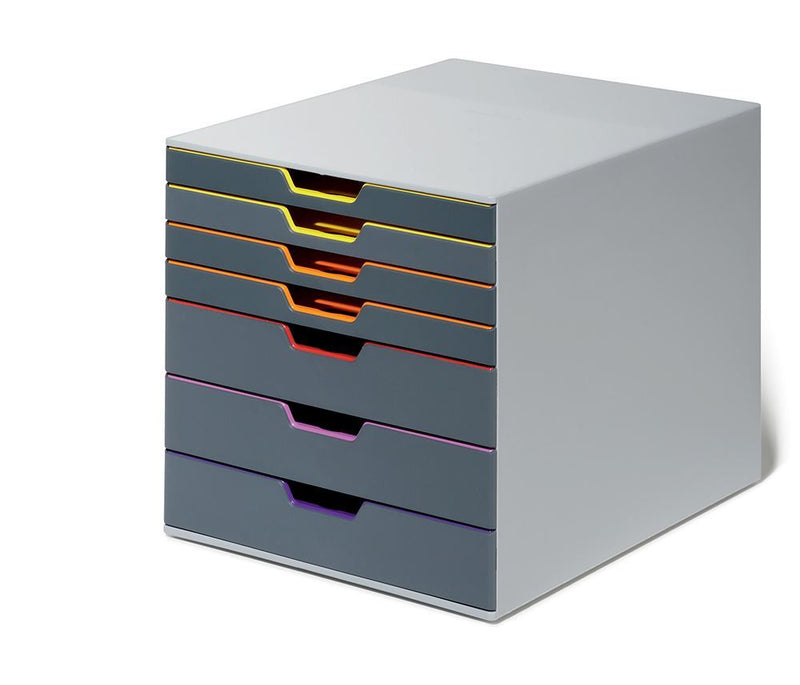 Durable VARICOLOR Desktop Organiser 7 Drawer Colour Coded Modular Storage | A4+