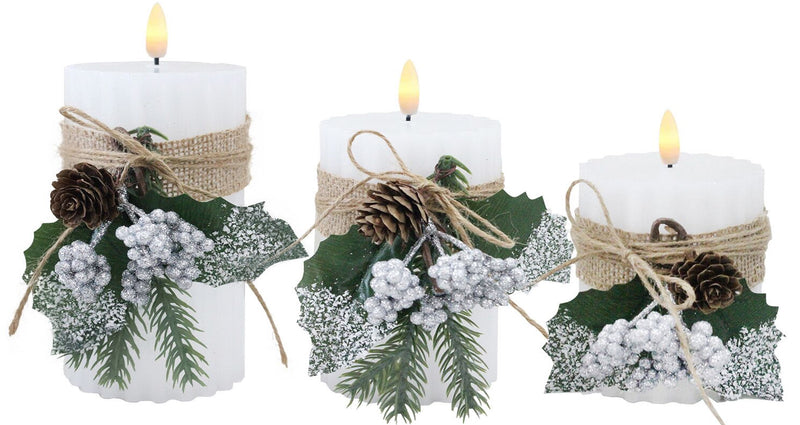 Set of 3 Decorative LED Candles