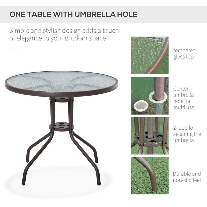 Outsunny 6PC Garden Dining Set Outdoor Furniture Folding Chairs Table Parasol