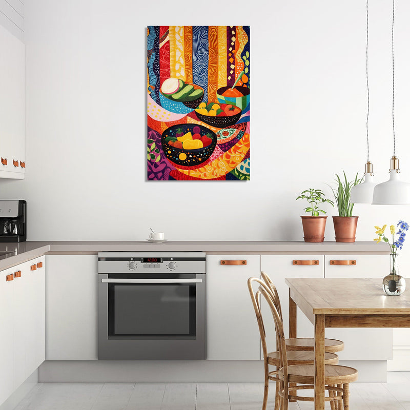 Global Culinary Folk Canvas