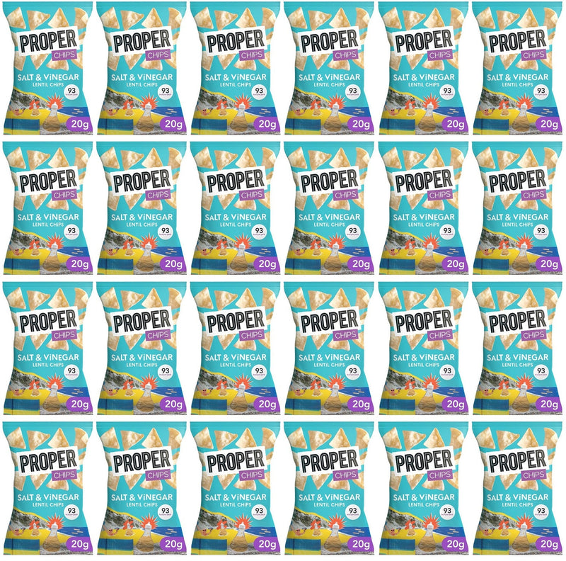 24 x Properchips Salt & Vinegar Lentil Chips 20G