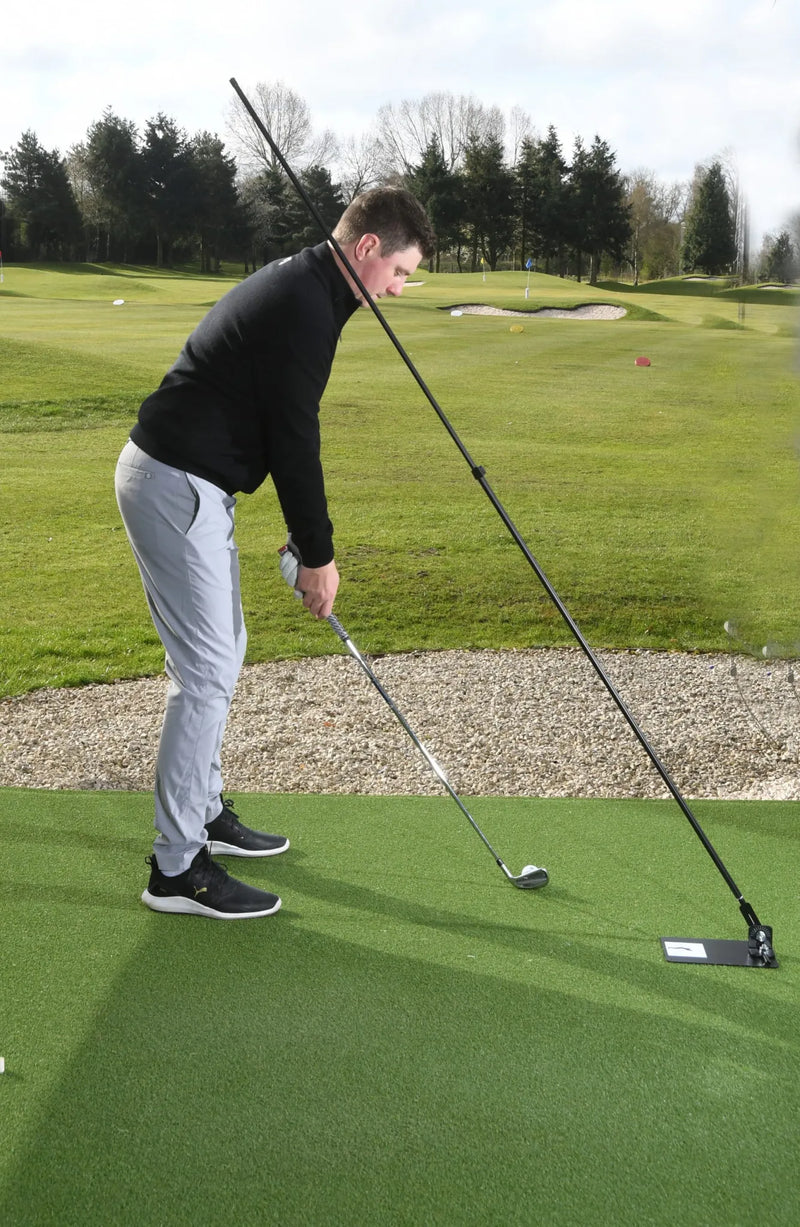 The Swing Plate with Extendable Twist Lock Golf Training Pole