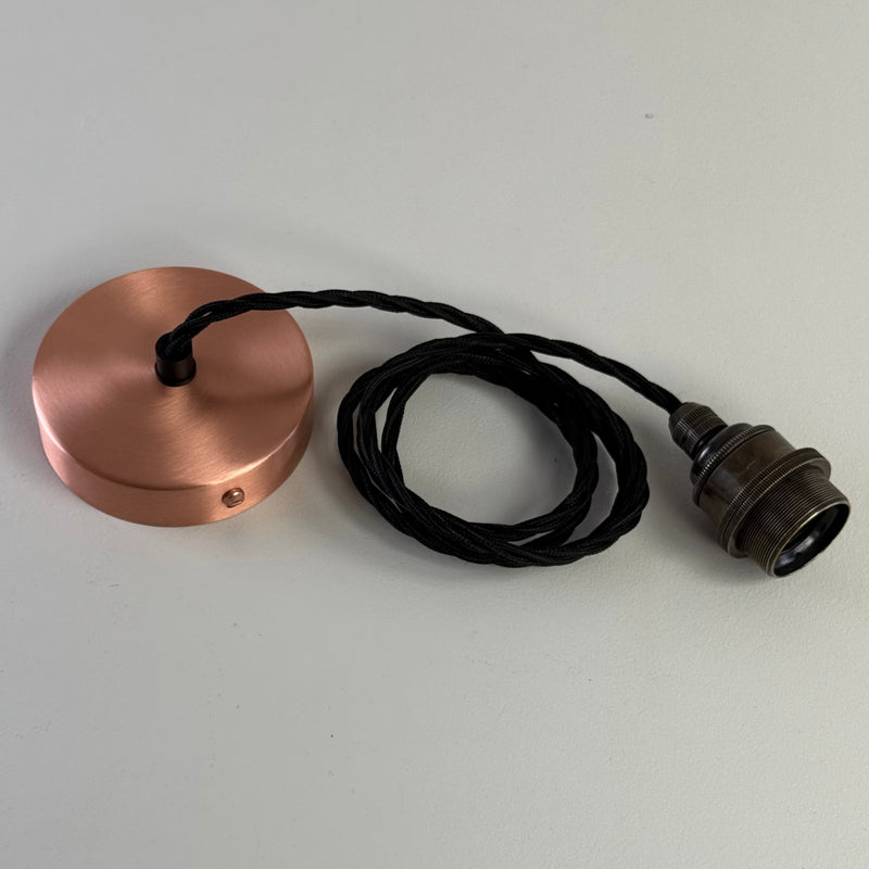 Cawston XL - Genuine Solid Copper Slotted Lampshade Pendant Set Light - 14 Inch