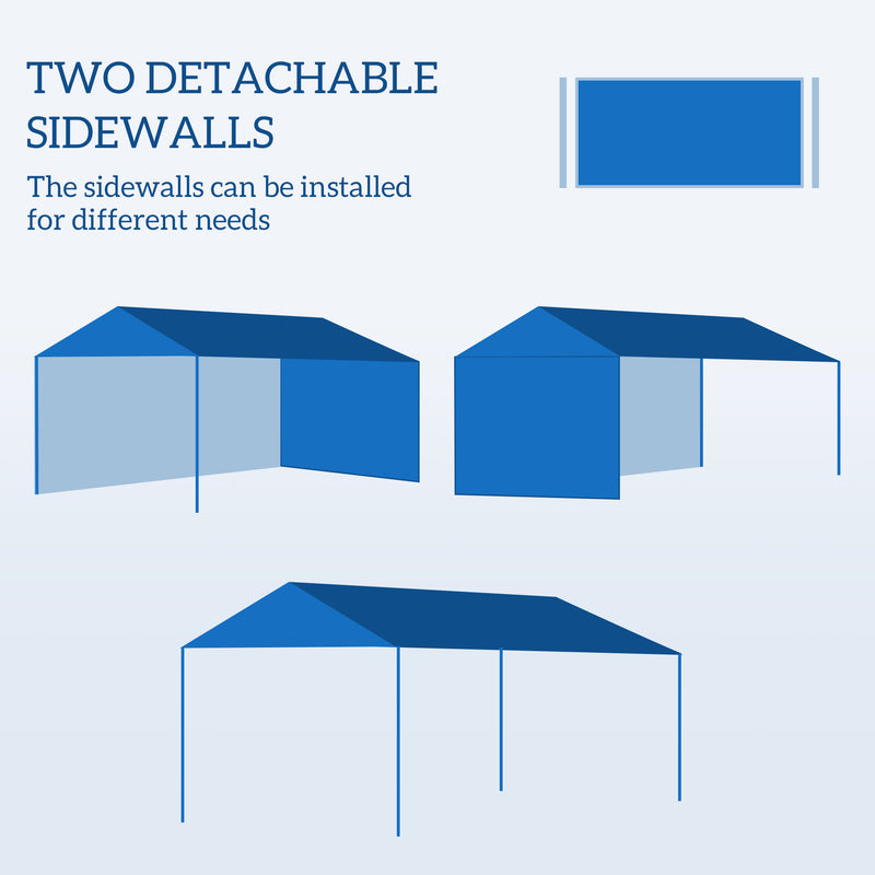 Outsunny 4x3m Garden Heavy Duty Gazebo Marquee Party Tent-Blue