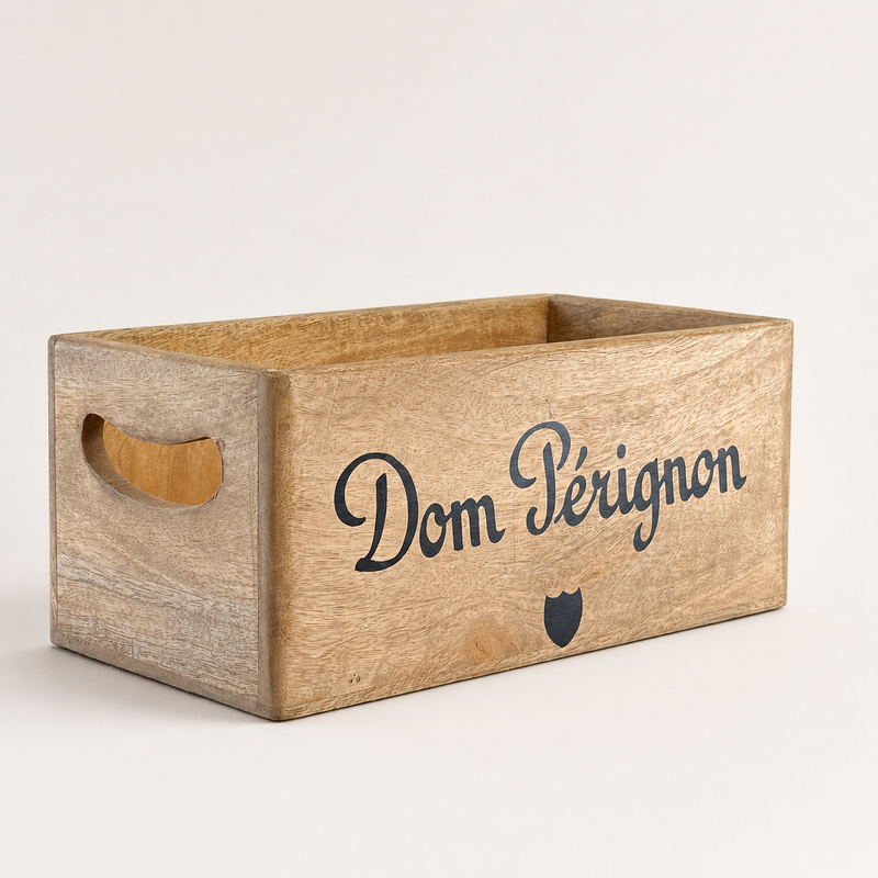 Dom Perignon Storage Wooden Champagne Crates Natural Finish