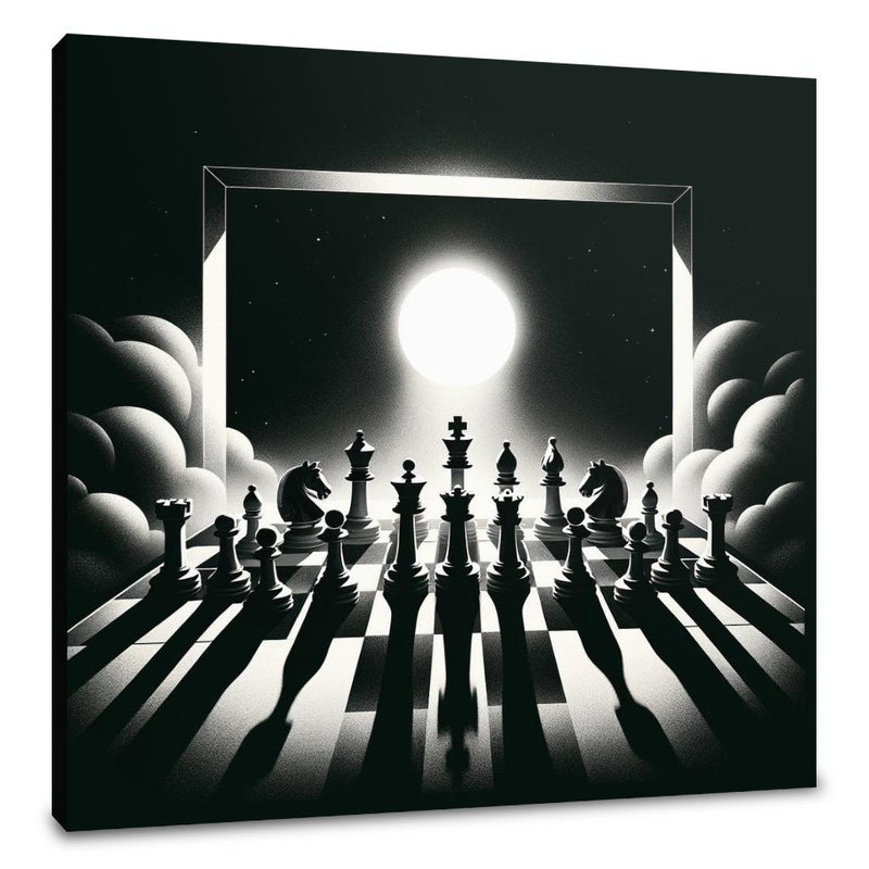 Strategic Shadows: Chessboard Canvas