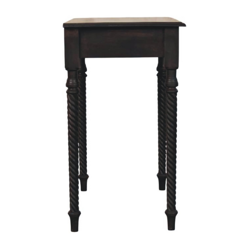 Artisan Furniture Solid Wood Cordelier Turned-Leg Writing Desk, 1 Drawer, Dark Brown