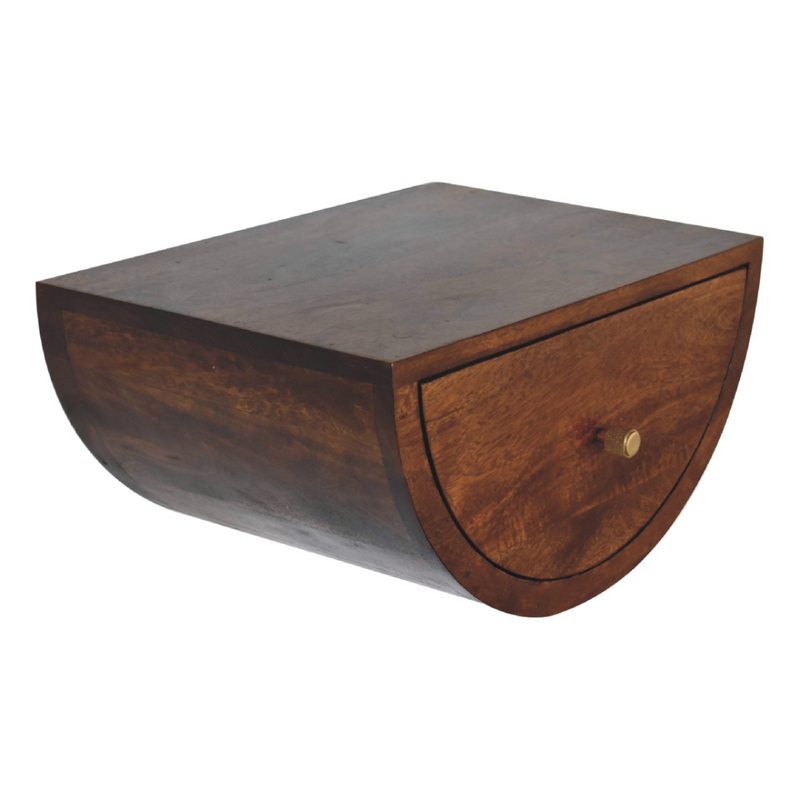 Artisan Furniture Solid Wood Chestnut Crescent Floating Bedside