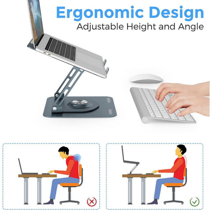 360Â° Metal Portable Laptop Tablet Stand Riser Bracket Adjustable Holder For Desk