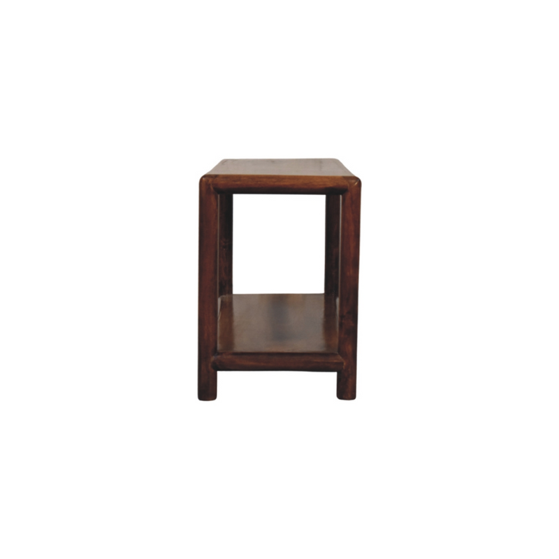 Artisan Furniture Solid Wood Regency Bench, 1 Shelf, Dark Brown