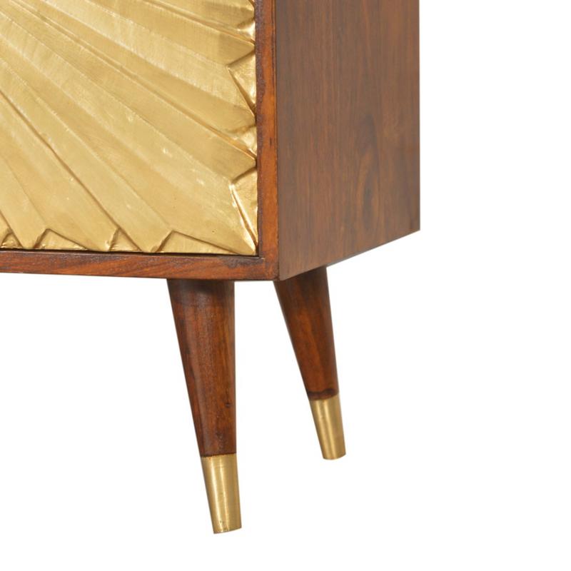 Artisan Furniture Solid Mango Wood Manila Gold Cabinet