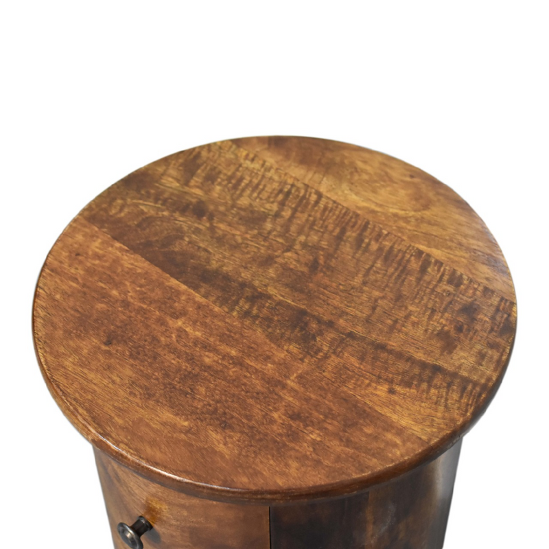 Artisan Furniture Solid Mango Wood Mini Chestnut 2 Drawer Drum Chest