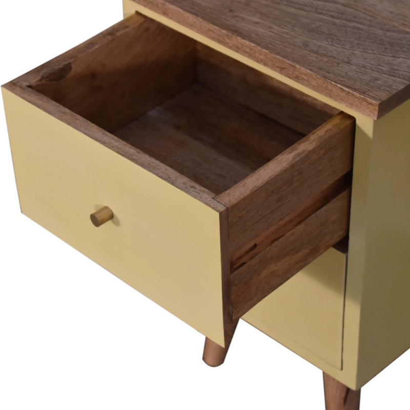 Artisan Furniture Solid Wood Yellow Hand Painted Bedside