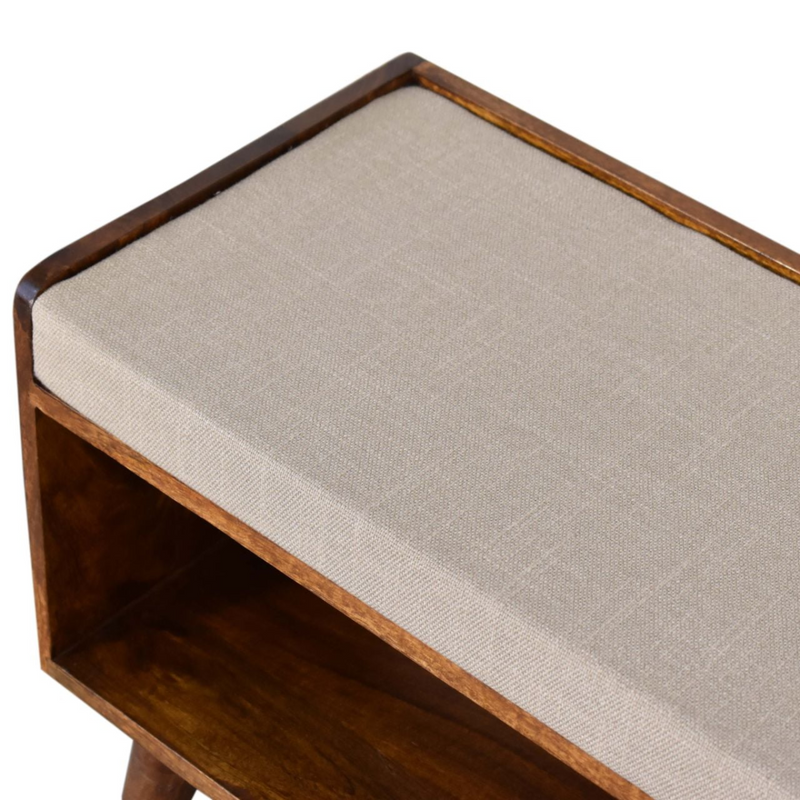 Artisan Furniture Solid Wood Mud Linen Nordic Storage Bench