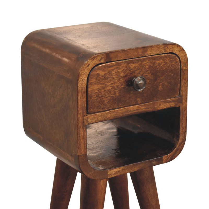 Artisan Furniture Solid Wood Extra Mini Chestnut Curve Lower Bedside