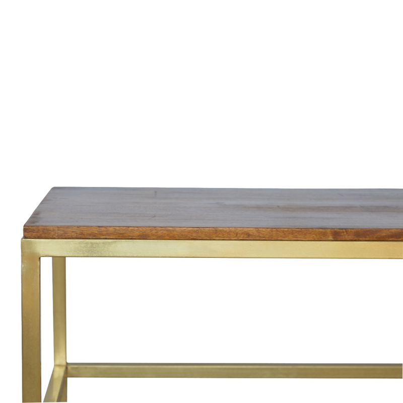 Artisan Furniture Solid Wood Rectangle Gold Coffee Table
