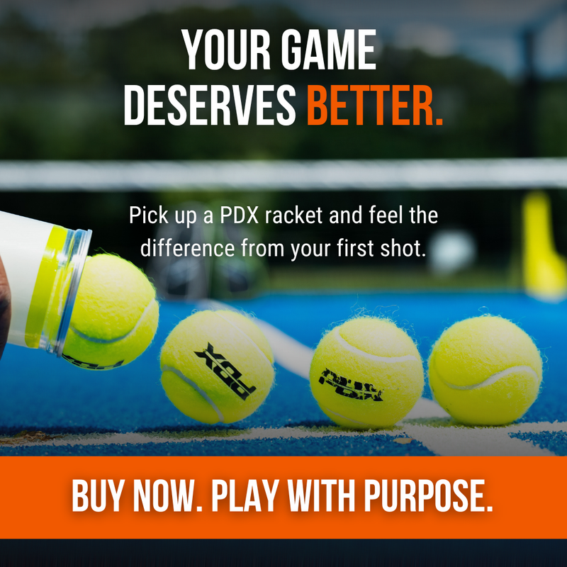 PDX Aurora Beginner Padel Racket | Complimentary Racket Carrier Bag | 30% Carbon 70% Fibreglass | 355g Round | Control