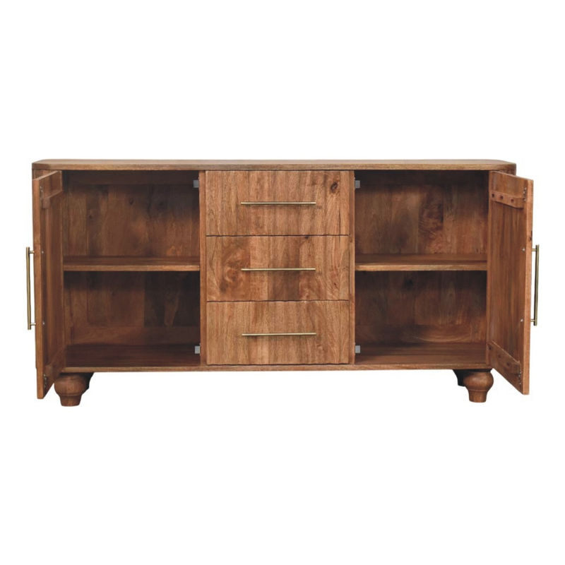 Artisan Furniture Solid Wood Montara Sideboard, 3 Drawers & 2 Doors, Brown