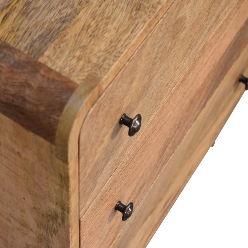 Artisan Furniture Solid Wood Mini Curved Oak-ish Chest