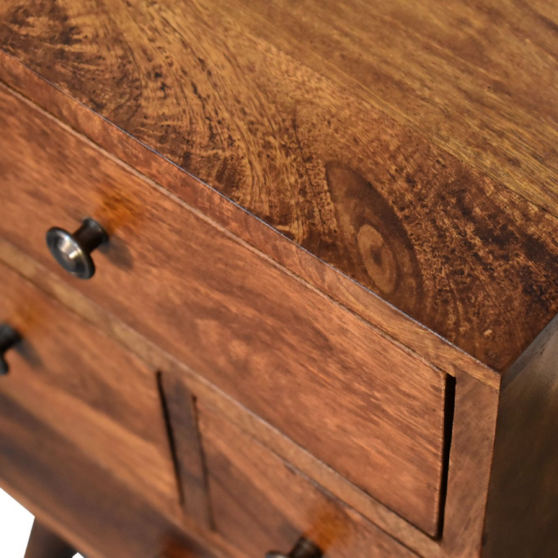Artisan Furniture Solid Wood 4 Drawer Multi Chestnut Bedside