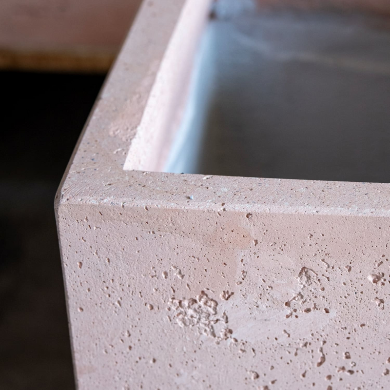 Cubrosa | Blushstone – 70cm Extra Large Concrete Cube Planter – 246L Square Plant Pot