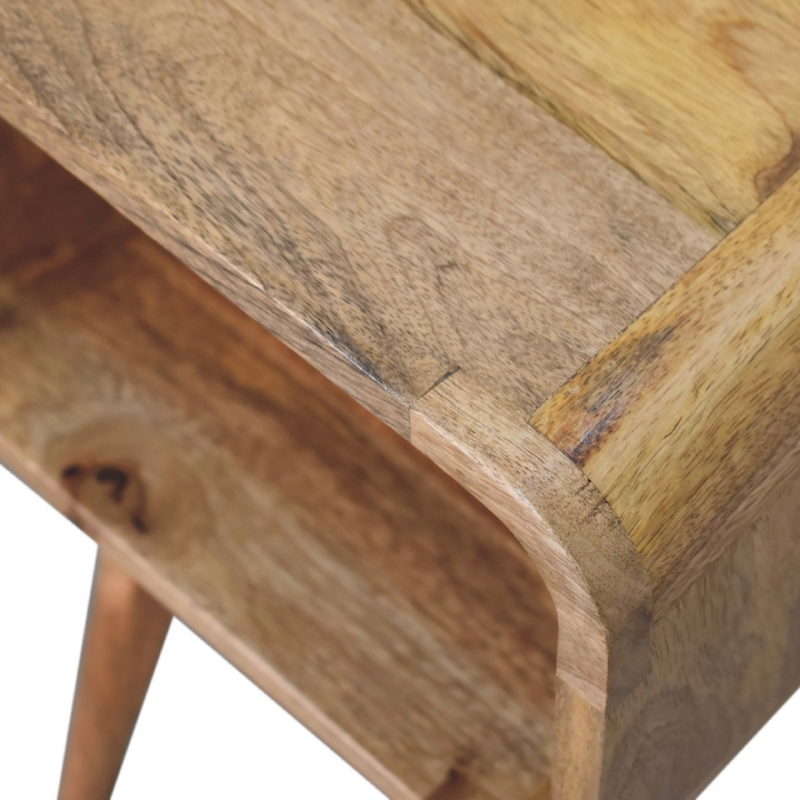Artisan Furniture Solid Wood Mini Curved Open Bedside