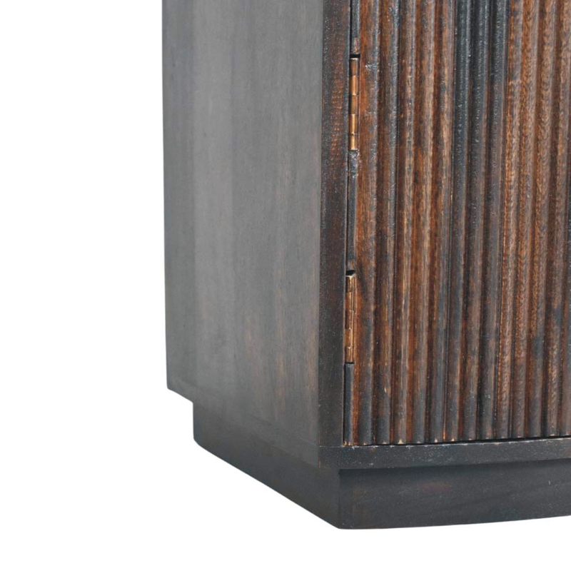 Artisan Furniture Solid Wood Milan Bedside, 1 Drawer & 2 Doors, Dark Brown