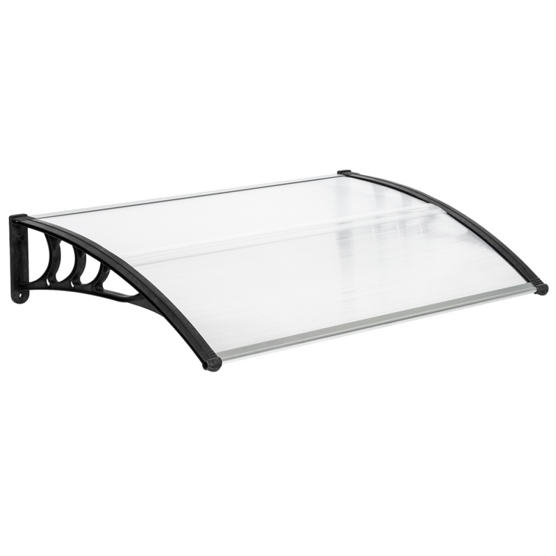 HT-120 x 80 Household Application Door & Window Rain Cover Eaves Canopy White & Black Bracket