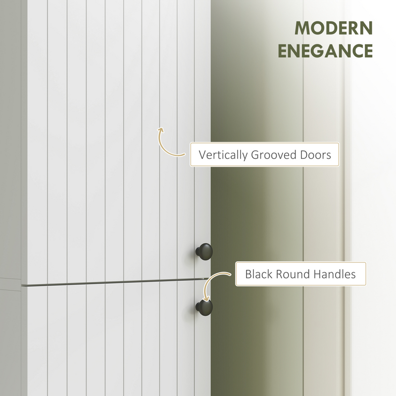HOMCOM Wall Mounted Slim Bathroom Storage Cabinet with 6-Tier Shelf White