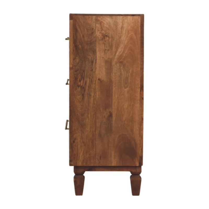 Artisan Furniture Solid Wood Arno Chest - Teak, 3 Drawers, Beige