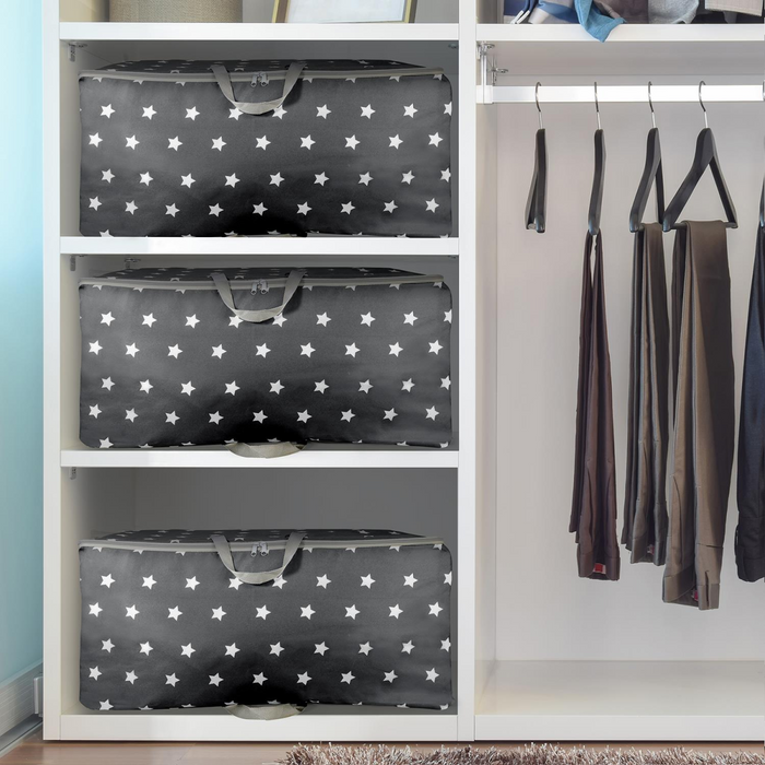 VINSANI 3pc STORAGE BAGS DARK GREY STAR 0000341