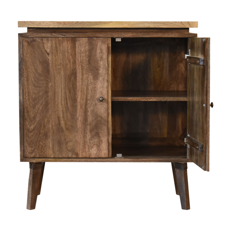 Artisan Furniture Solid Wood Platform Cabinet, Light Brown, 2 Doors