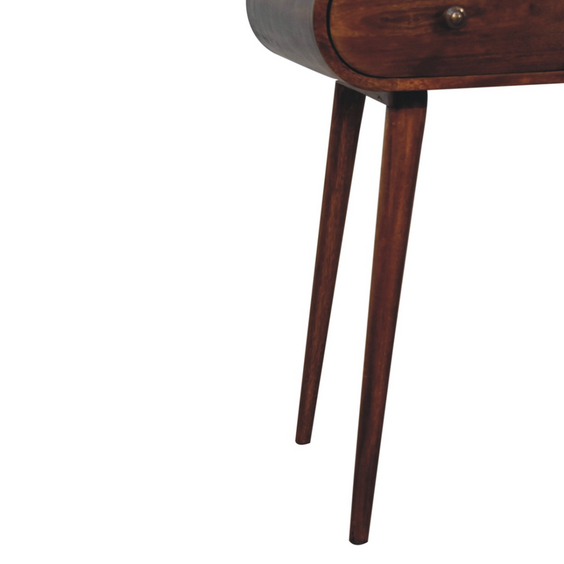 Artisan Furniture Solid Wood Chestnut London Arch Writing Desk, 2 Drawers, Dark Brown
