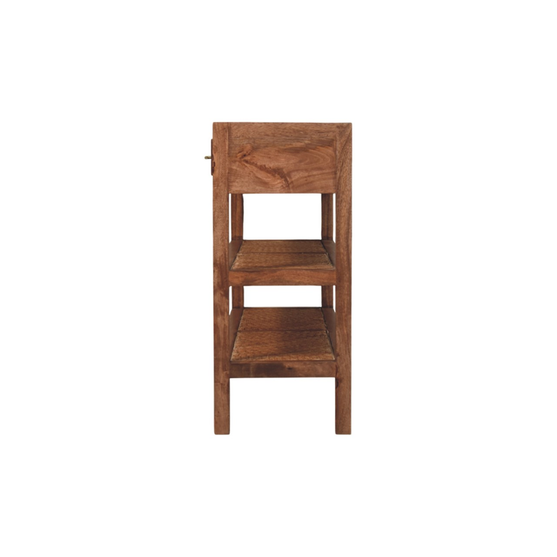 Artisan Furniture Solid Wood Saffron Rattan Console, 2 Drawers & 2 Shelves, Beige