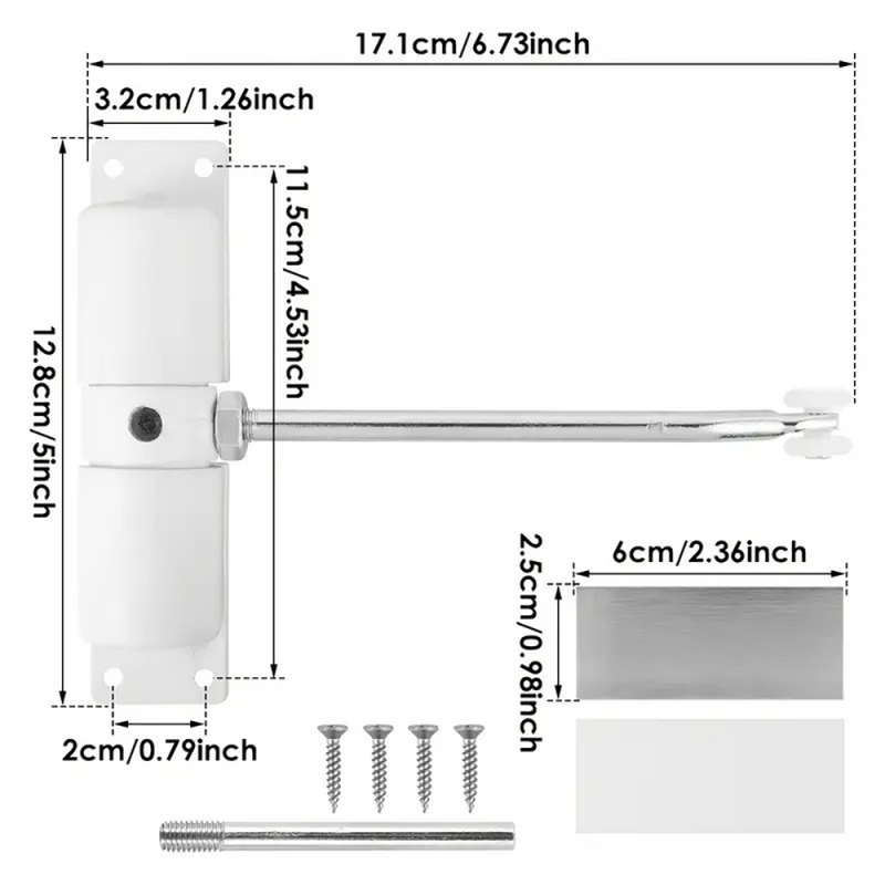 Door Closer High Usage Environments Versatile Design Customizable Closing Speed black