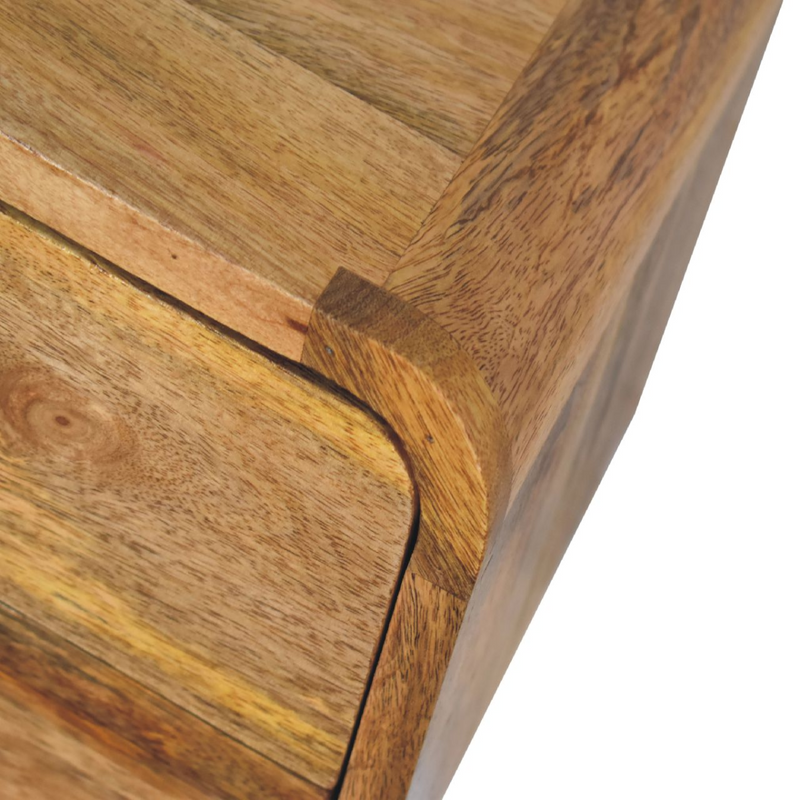 Artisan Furniture Solid Wood Mini Curve Oak-ish Floating Bedside