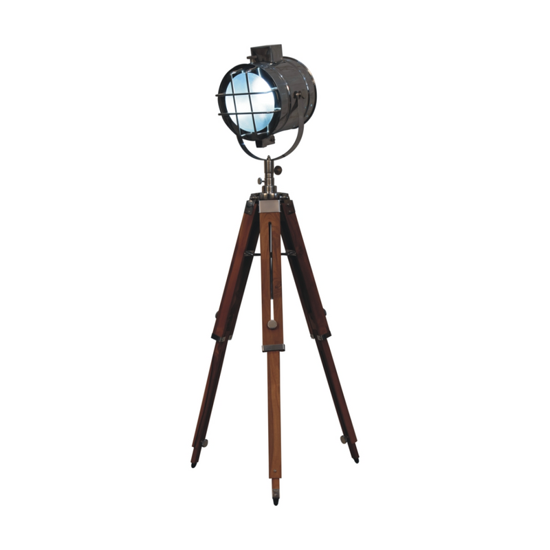 Artisan Furniture Home Decor Accessories - Caged Chrome Spotlight Floor Lamp