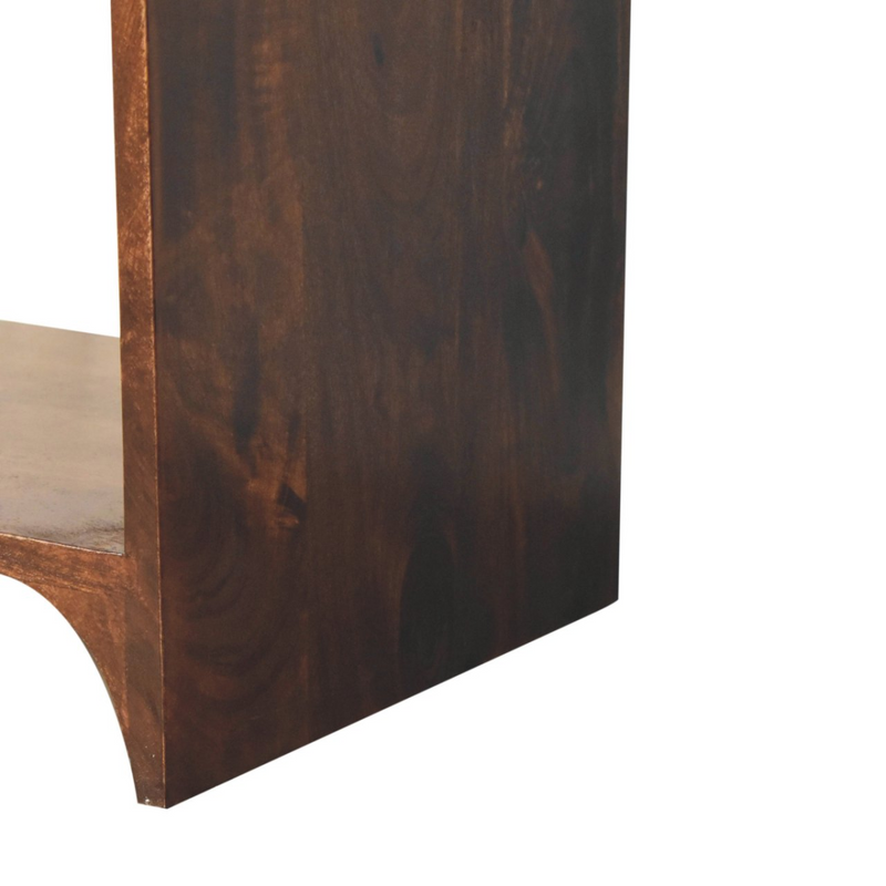 Artisan Furniture Solid Wood California Walnut Newton Bedside, 1 Drawer and Open Shelf, Dark Brown