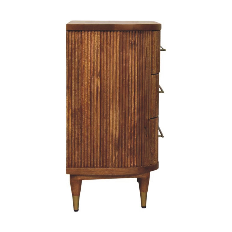 Artisan Furniture Emerson Ribbed Chest, 3 Drawers, Brown