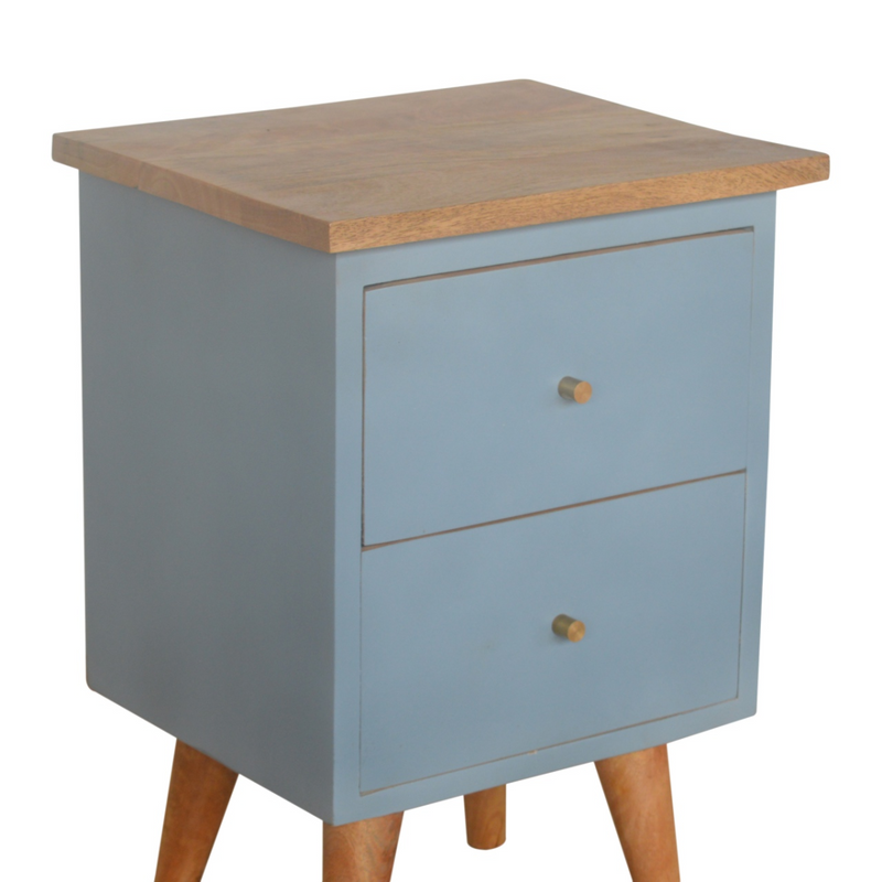 Artisan Furniture Solid Wood Blue Hand Painted Bedside