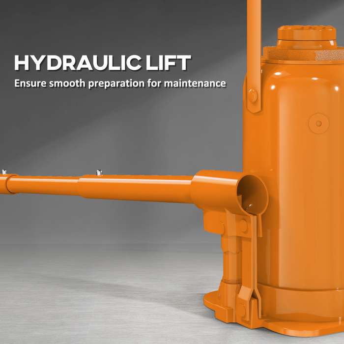 HOMCOM 12 Tonne Hydraulic Bottle Jack, 19-37 cm Car Jack Lift, Orange
