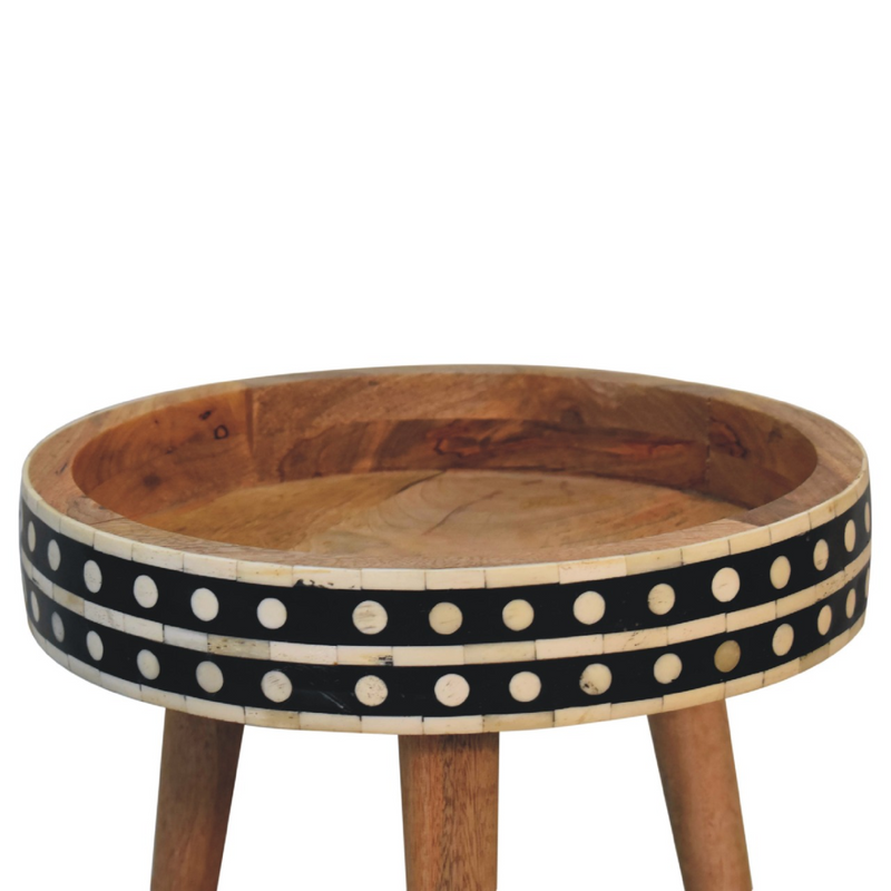 Artisan Furniture Solid Mango Wood Mini Pattern Nordic End Table