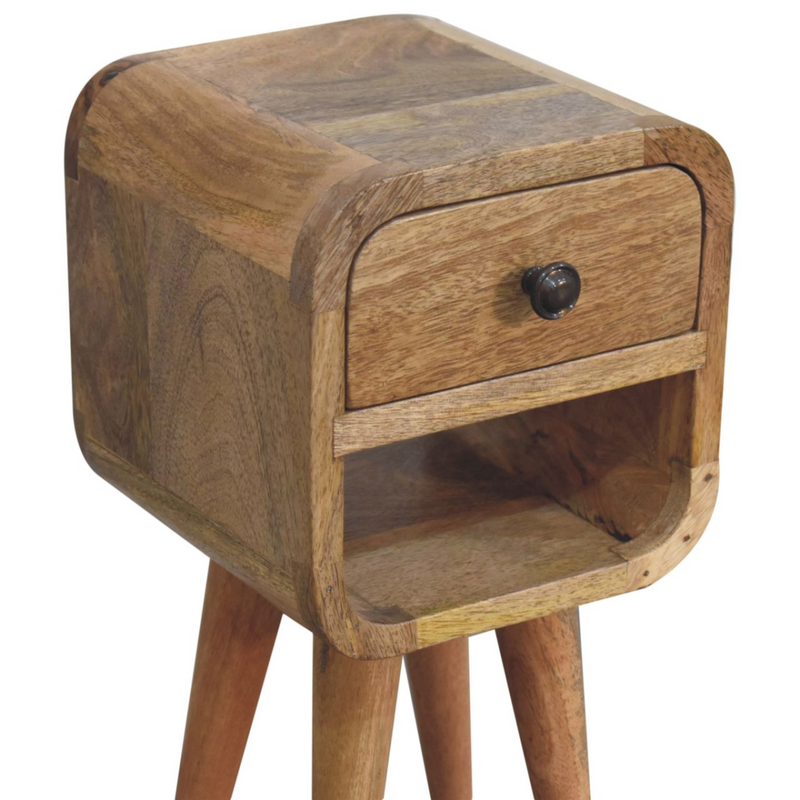 Artisan Furniture Solid Wood Extra Mini Oak-ish Curve Lower Bedside
