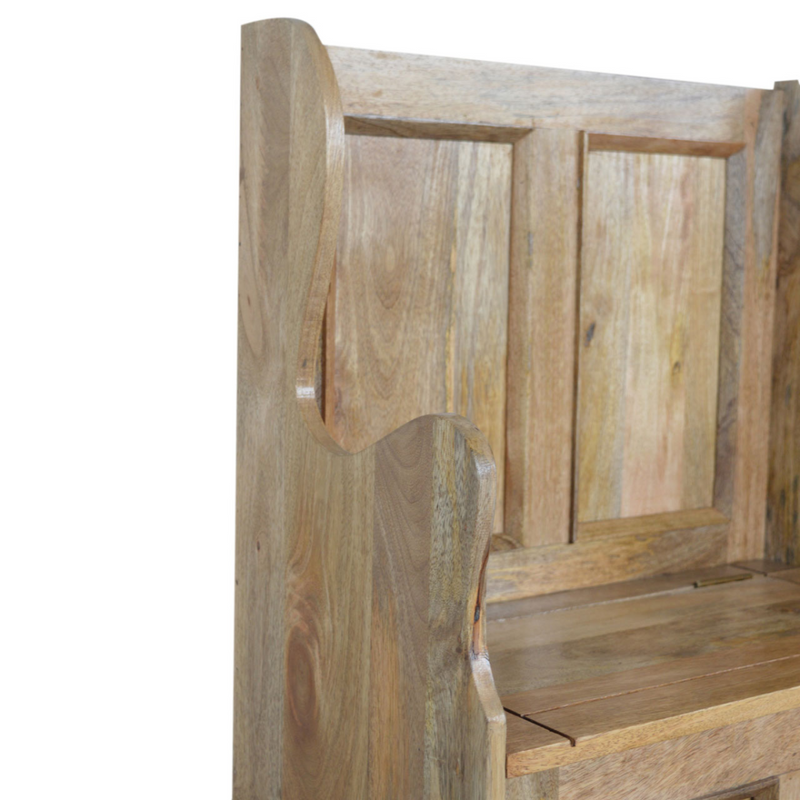 Artisan Furniture Solid Wood Small Monks Storage Bench