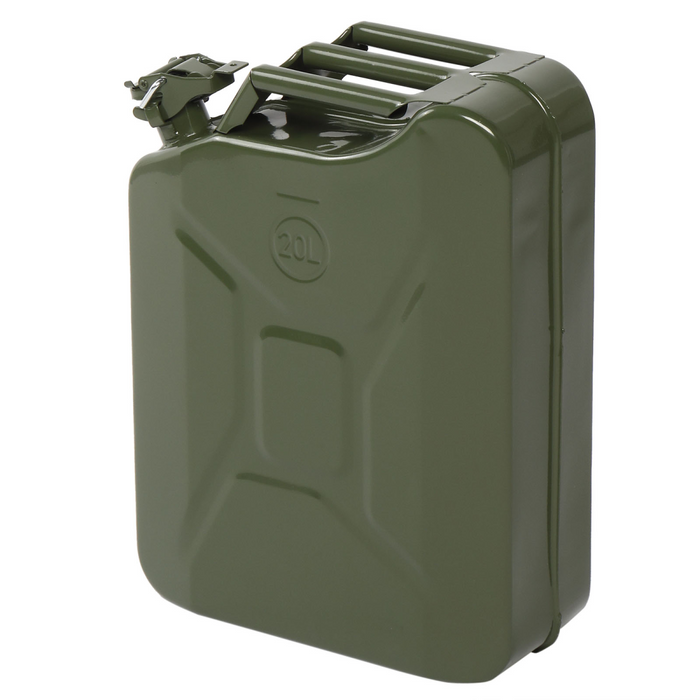 20L 0.6mm Fuel Oil Petrol Diesel Storage Can with British Style Pour Tube Army Green