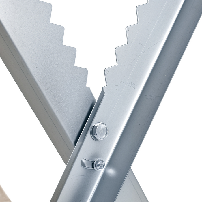 DURHAND Saw Horse Steel Support Heavy Duty Foldable Design Sawtooth, Silver
