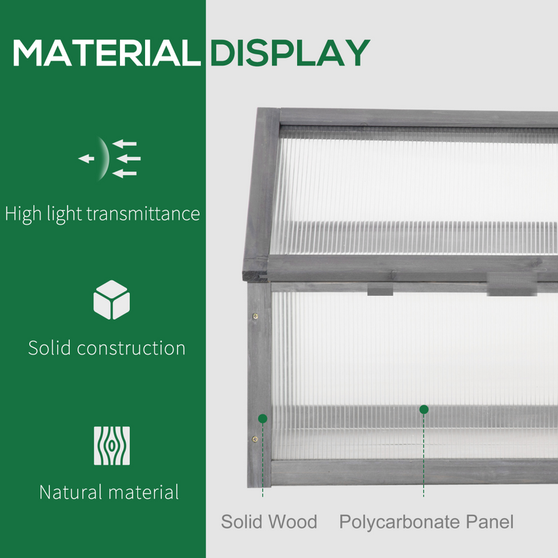 Wooden Cold Frame Greenhouse Garden Portable Raised Planter
